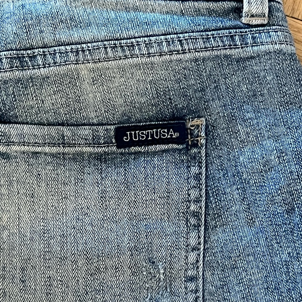Just USA Blue Distressed Jean Shorts - Picture 4 of 4